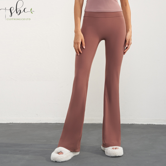 SBCK1597-new nude yoga trousers, high-waisted sports bell-bottoms