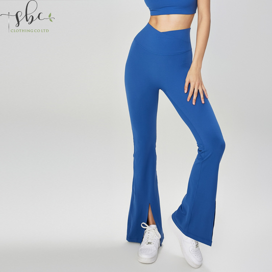 SBHPWX41021- Sexy V-Waist Fitness Pants Slimming High-waisted Hip-Lifting Sports Flared Pants