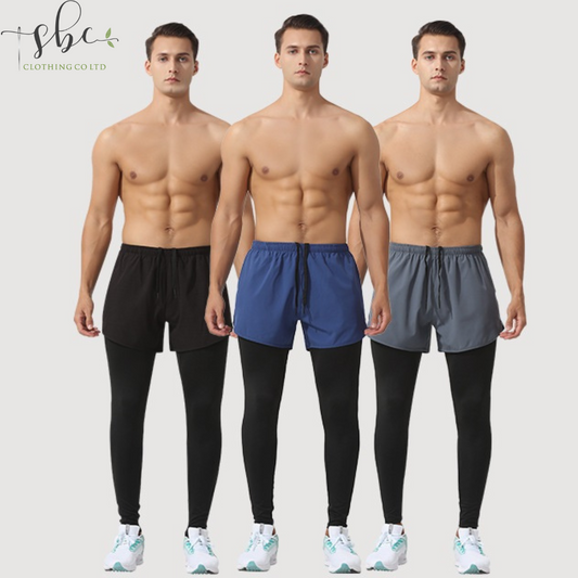 SBE6000-1 Fake two-piece sports pants men's autumn and winter new basketball  pants