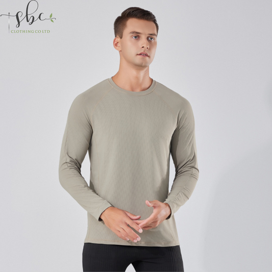 SBCX24303-New base running quick-drying ice silk long-sleeved men's breathable T-shirt