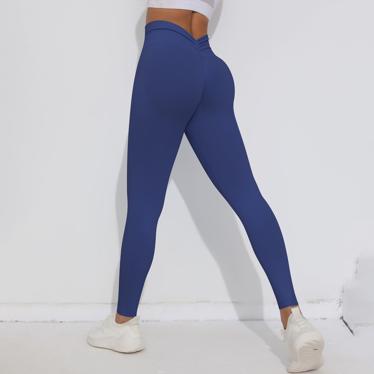 SB6659T-European and American solid color seamless peach hip high waist tight V waist yoga pants