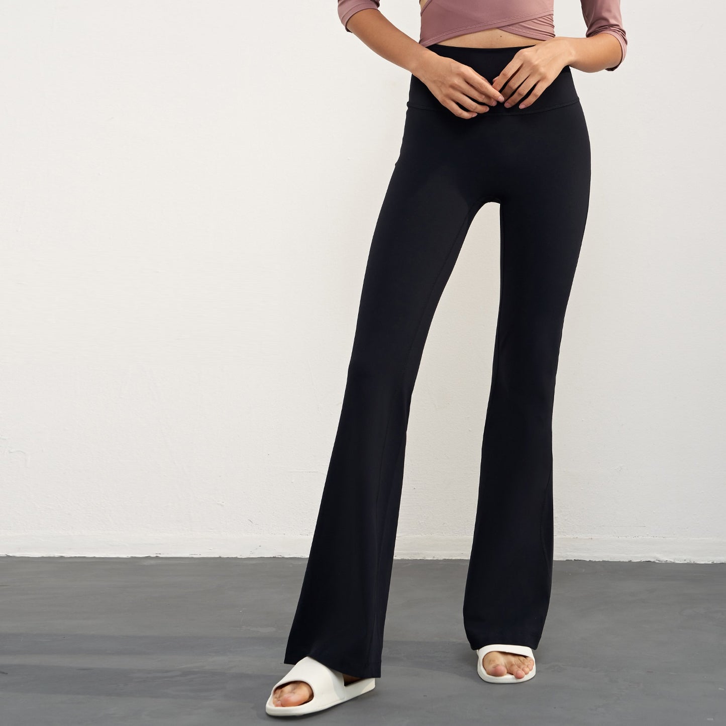 SBCK1597-new nude yoga trousers, high-waisted sports bell-bottoms